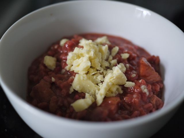 Root vegetable soup Roasted root vegetable soup with cheese
